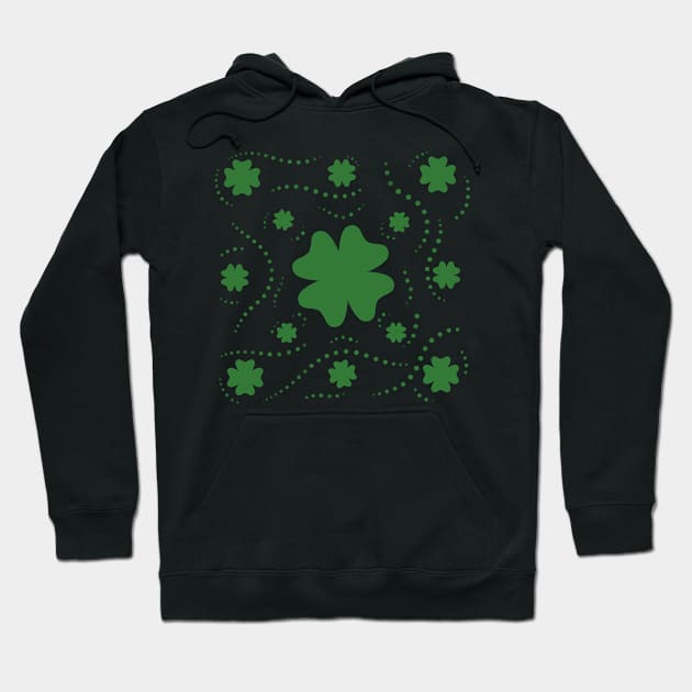 Green Clover Pattern Hoodie by Xatutik-Art